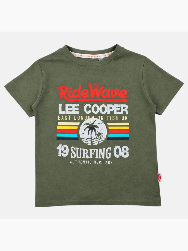 Lee Cooper - T-shirt korte mouwen  jongen Kaki - Kiabi