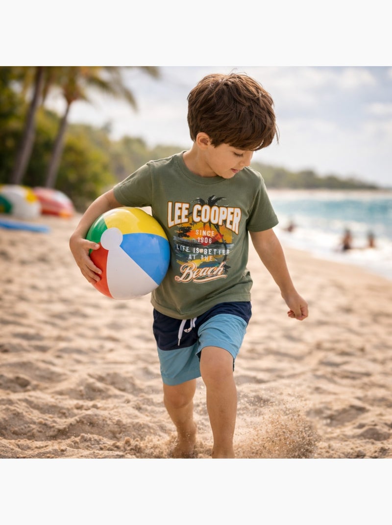 Lee Cooper - T-shirt korte mouwen  jongen Kaki - Kiabi