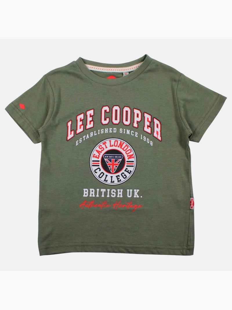 Lee Cooper - T-shirt korte mouwen  jongen Kaki - Kiabi
