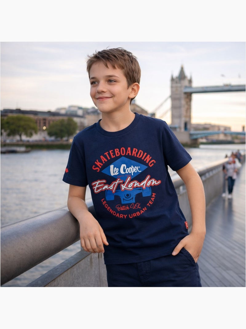 Lee Cooper - T-shirt korte mouwen  jongen Marineblauw - Kiabi