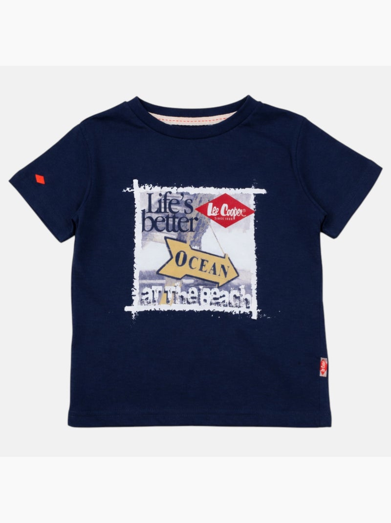 Lee Cooper - T-shirt korte mouwen  jongen Marineblauw - Kiabi