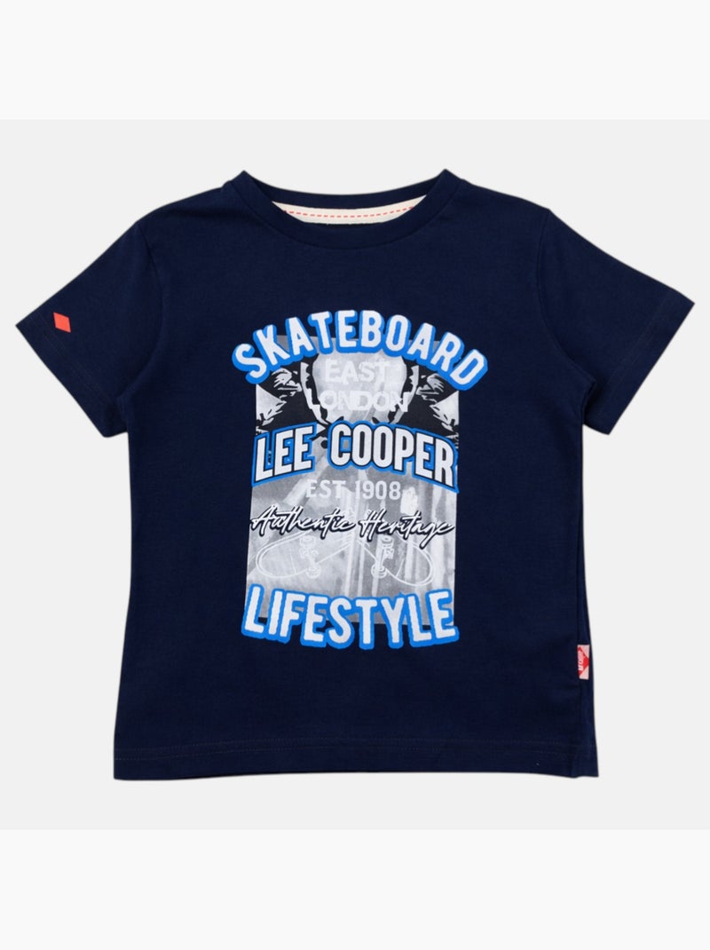 Lee Cooper - T-shirt korte mouwen  jongen Marineblauw - Kiabi