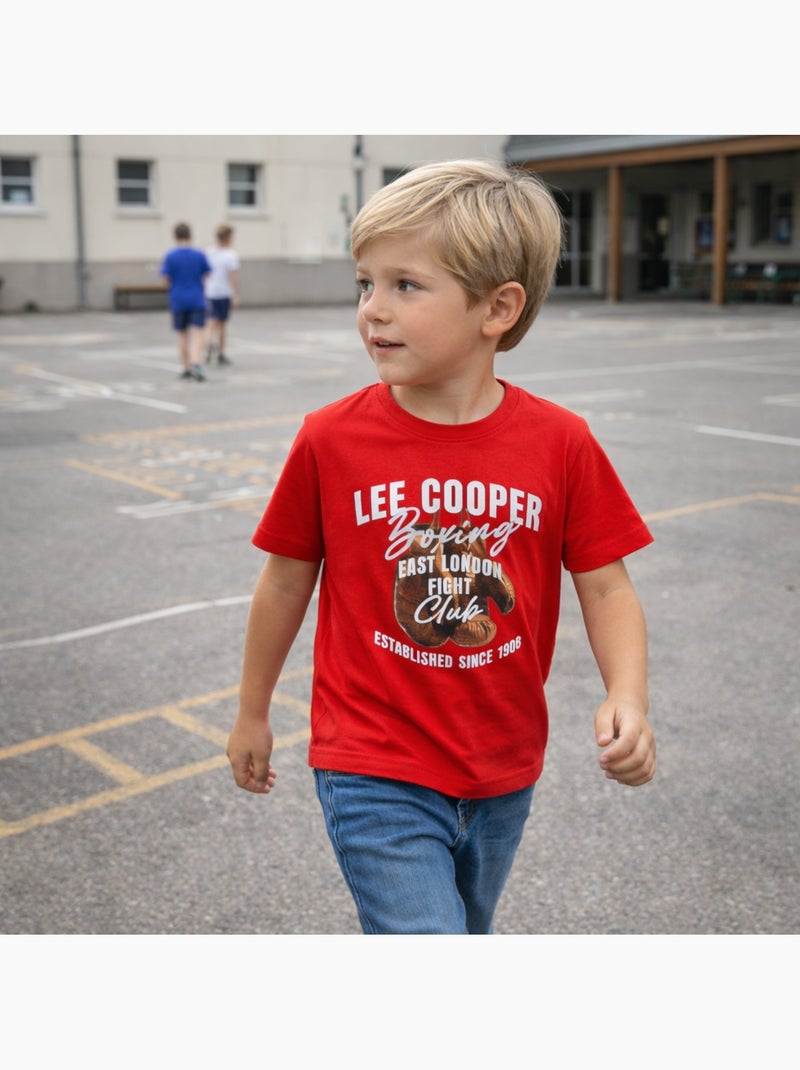 Lee Cooper - T-shirt korte mouwen  jongen Rood - Kiabi
