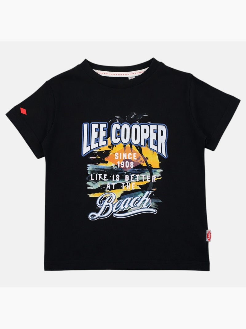 Lee Cooper - T-shirt korte mouwen  jongen Zwart - Kiabi