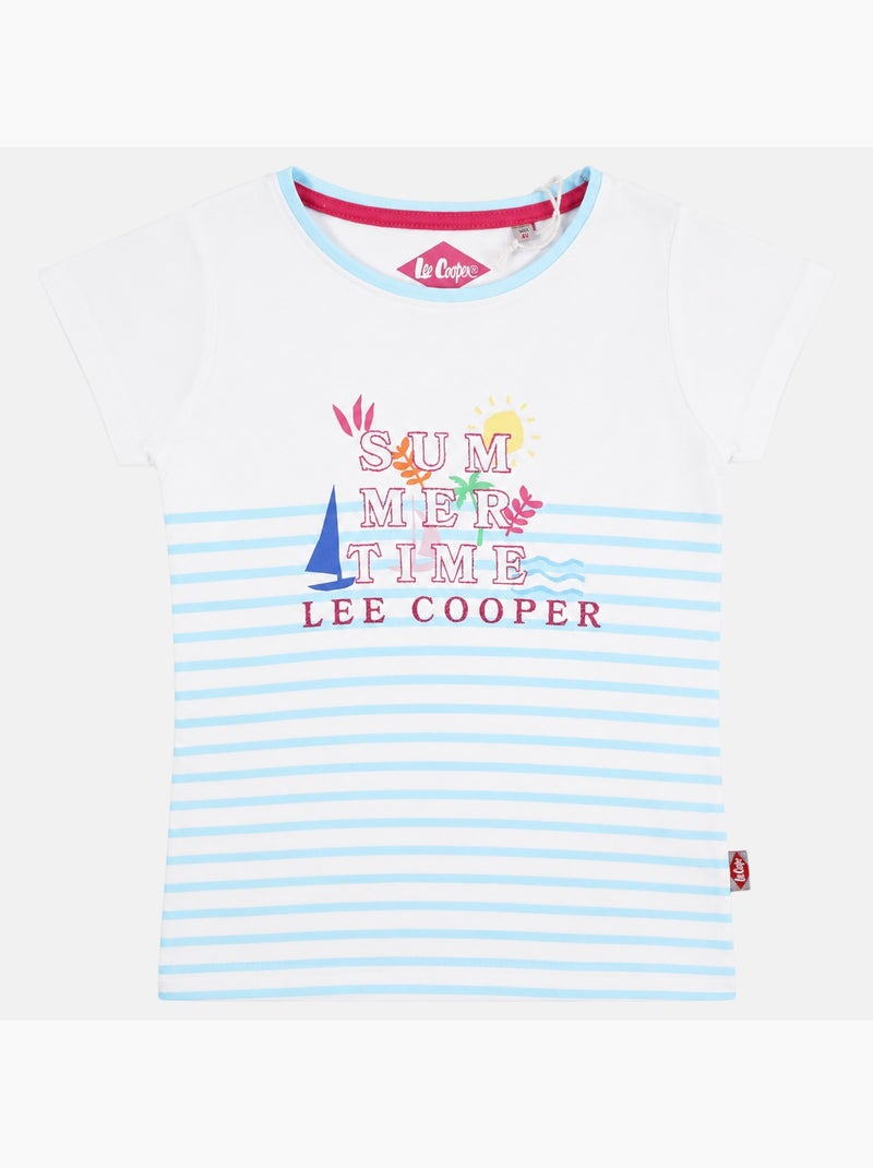 Lee Cooper - T-shirt korte mouwen meisje Blauw - Kiabi