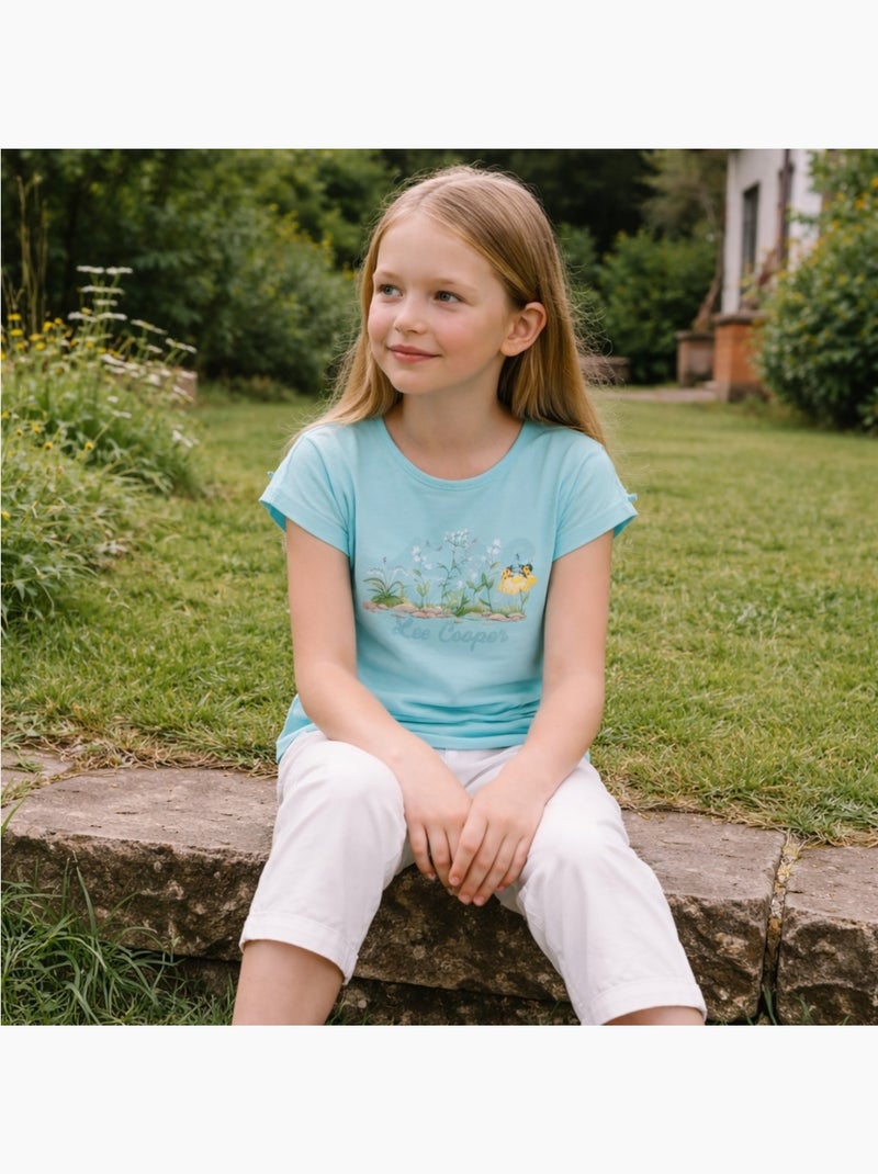 Lee Cooper - T-shirt korte mouwen  meisje Blauw - Kiabi