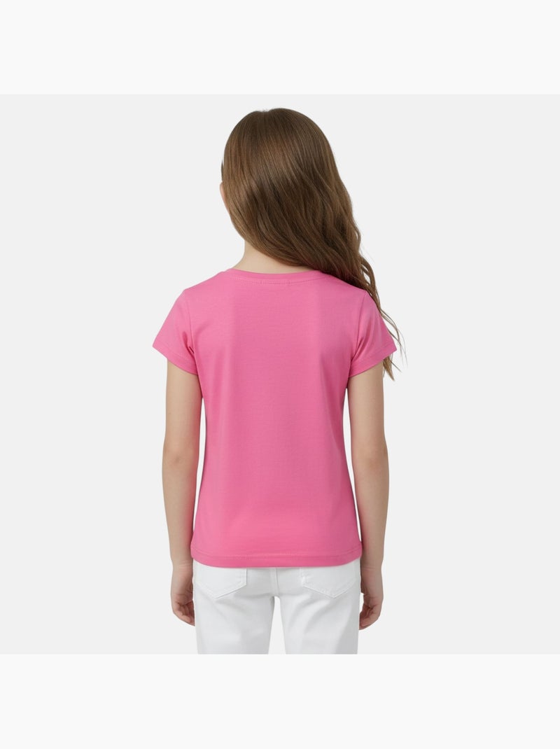 Lee Cooper - T-shirt korte mouwen  meisje Fuchsia roze - Kiabi