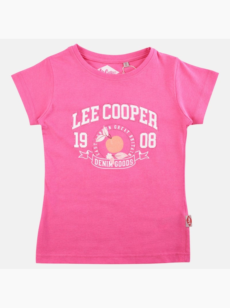 Lee Cooper - T-shirt korte mouwen  meisje Fuchsia roze - Kiabi