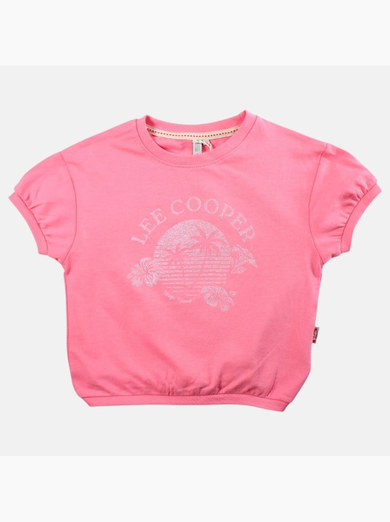 Lee Cooper - T-shirt korte mouwen  meisje Fuchsia roze - Kiabi
