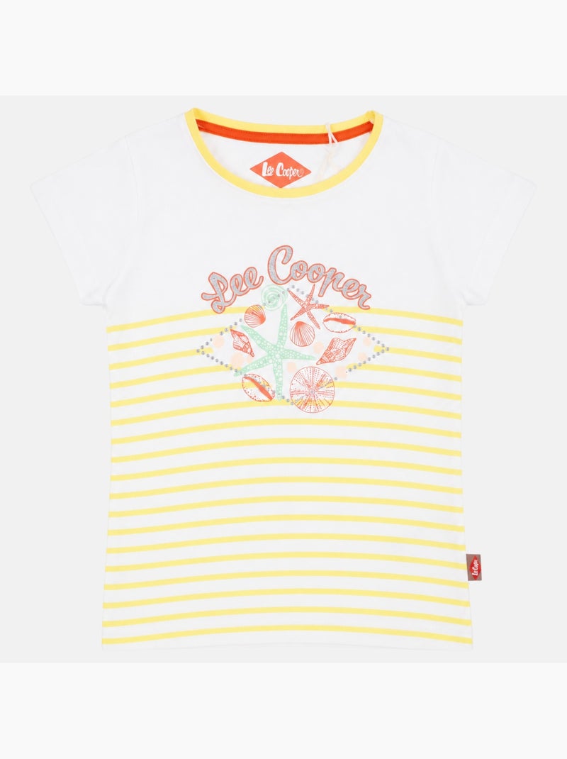 Lee Cooper - T-shirt korte mouwen meisje Geel - Kiabi