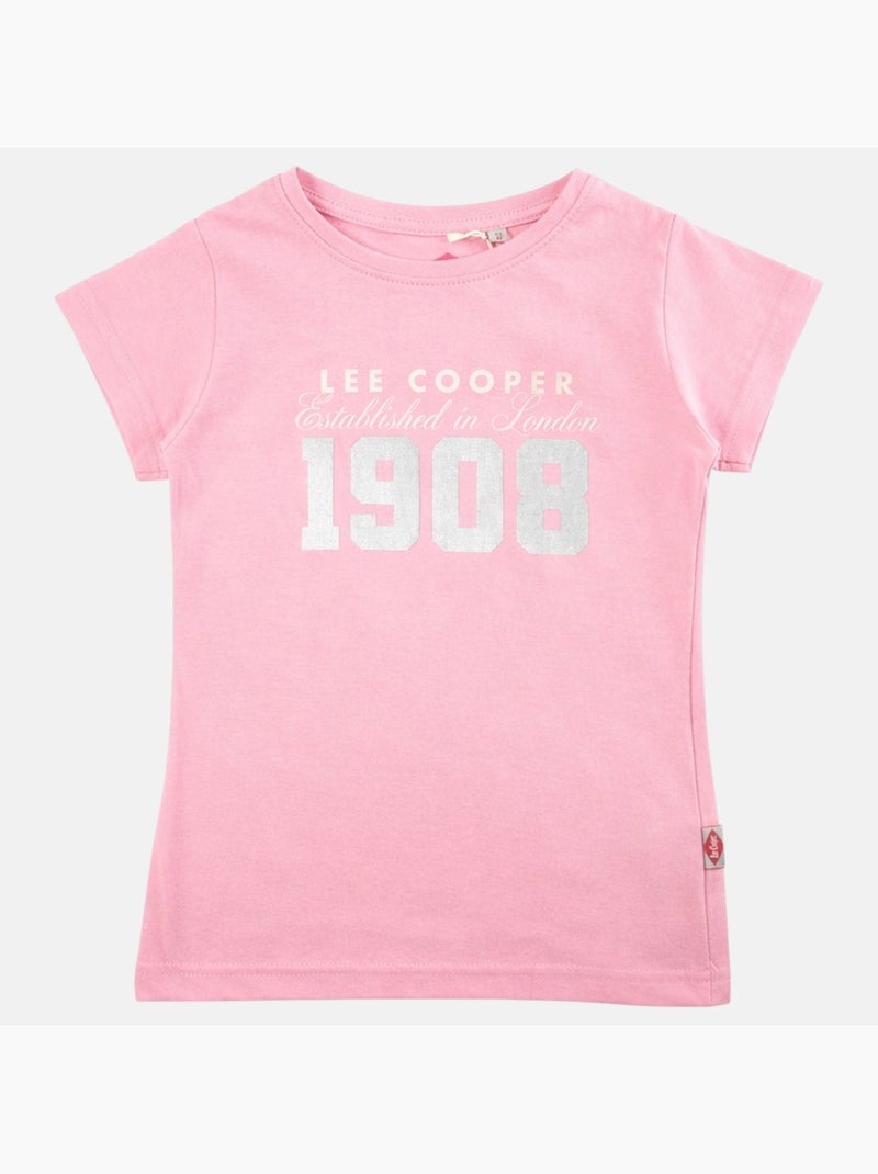 Lee Cooper - T-shirt korte mouwen  meisje Lichtroze - Kiabi