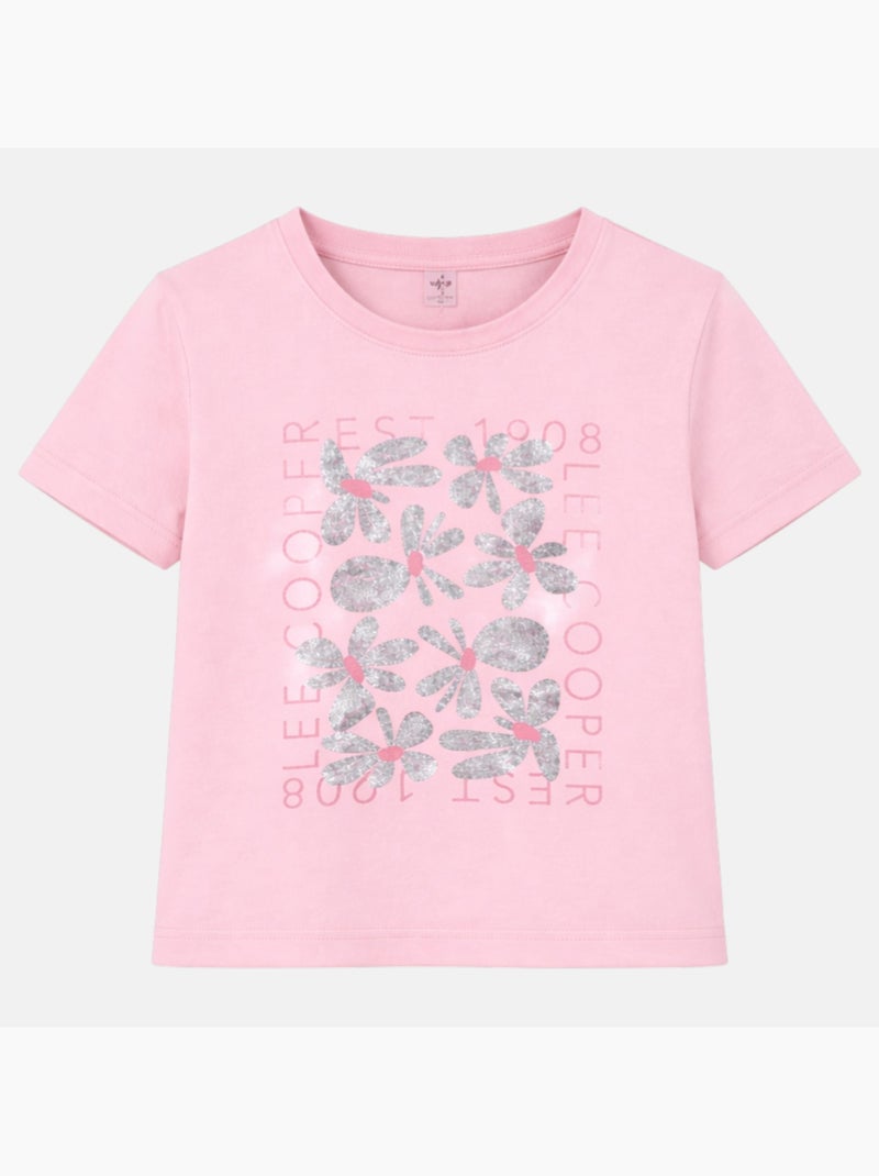 Lee Cooper - T-shirt korte mouwen  meisje Lichtroze - Kiabi
