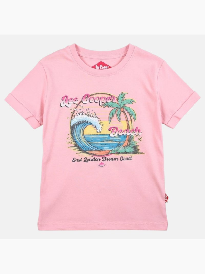 Lee Cooper - T-shirt korte mouwen  meisje Lichtroze - Kiabi
