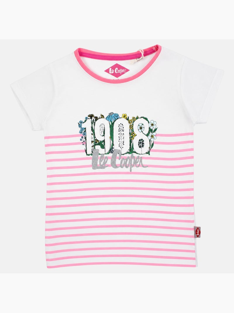 Lee Cooper - T-shirt korte mouwen meisje met patroon Roze - Kiabi