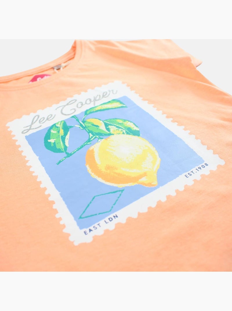 Lee Cooper - T-shirt korte mouwen  meisje Oranje - Kiabi