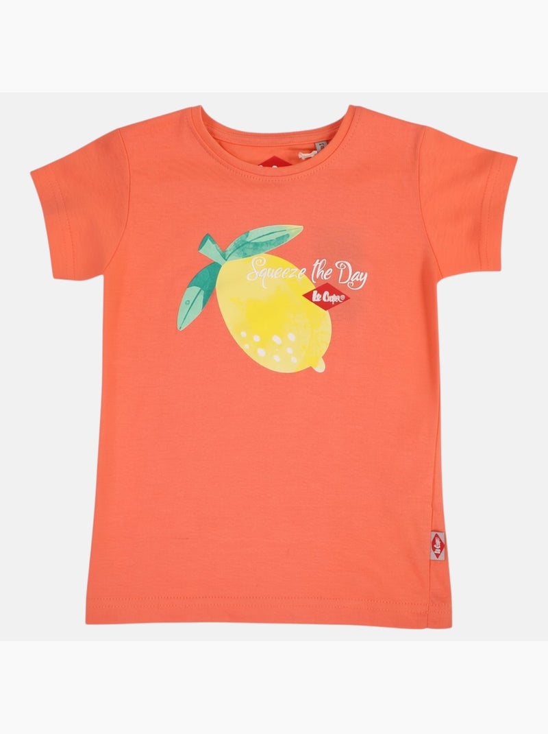 Lee Cooper - T-shirt korte mouwen  meisje Oranje - Kiabi