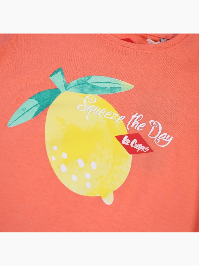 Lee Cooper - T-shirt korte mouwen  meisje Oranje - Kiabi