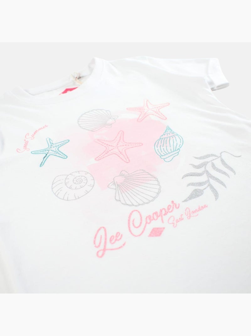 Lee Cooper - T-shirt korte mouwen  meisje Wit - Kiabi