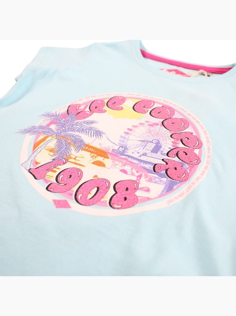 Lee Cooper - T-shirt manches courtes fille imprimé Bleu - Kiabi