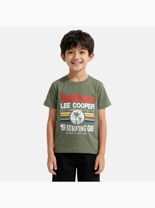 Lee Cooper - T-shirt manches courtes garçon avec imprime colore - Kiabi