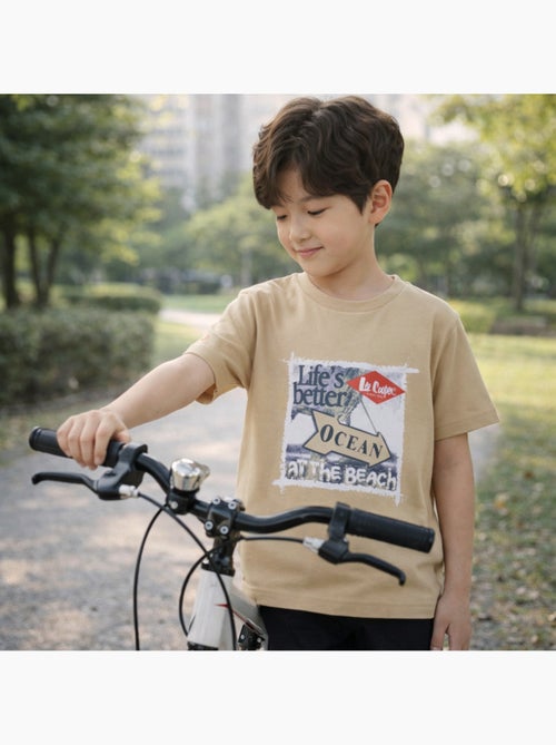 Lee Cooper - T-shirt manches courtes garçon avec imprime ocean - Kiabi