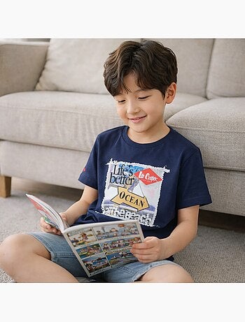 Lee Cooper - T-shirt manches courtes garçon avec imprime ocean