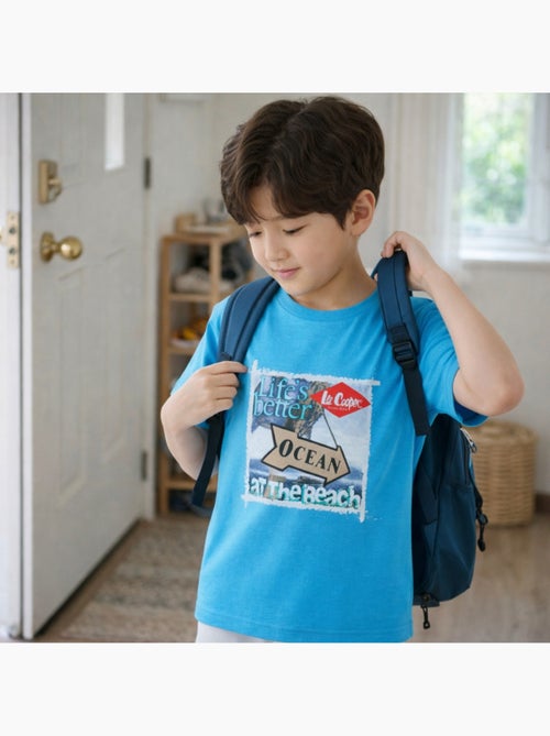 Lee Cooper - T-shirt manches courtes garçon avec imprime ocean - Kiabi