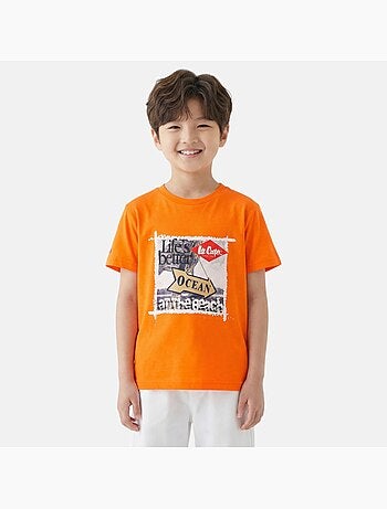 Lee Cooper - T-shirt manches courtes garçon avec imprime ocean