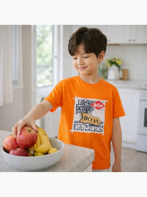 Lee Cooper - T-shirt manches courtes garçon avec imprime ocean - Kiabi