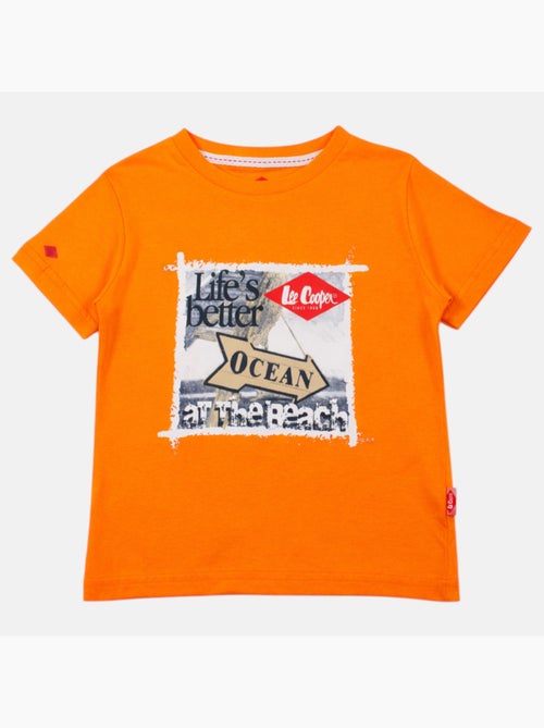 Lee Cooper - T-shirt manches courtes garçon avec imprime ocean - Kiabi