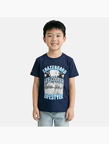 Lee Cooper - T-shirt manches courtes garçon avec imprime skateboard