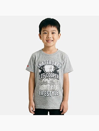 Lee Cooper - T-shirt manches courtes garçon avec imprime skateboard