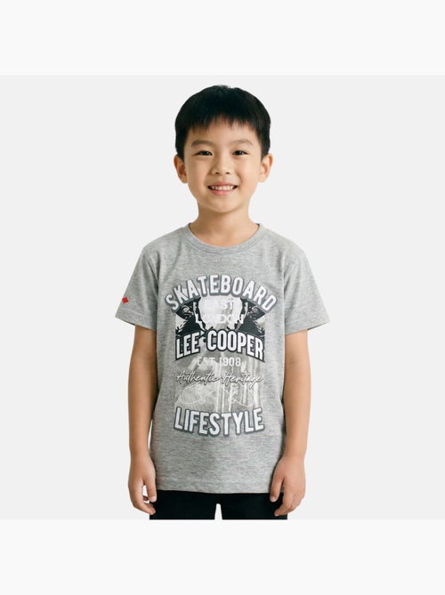 Lee Cooper - T-shirt manches courtes garçon avec imprime skateboard - Kiabi