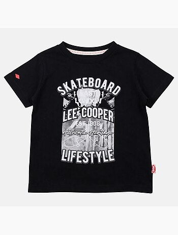 Lee Cooper - T-shirt manches courtes garçon avec imprime skateboard