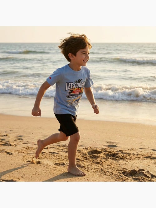 Lee Cooper - T-shirt manches courtes garçon avec motif plage - Kiabi