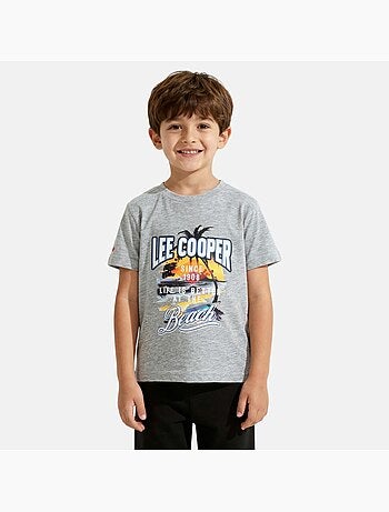 Lee Cooper - T-shirt manches courtes garçon avec motif plage