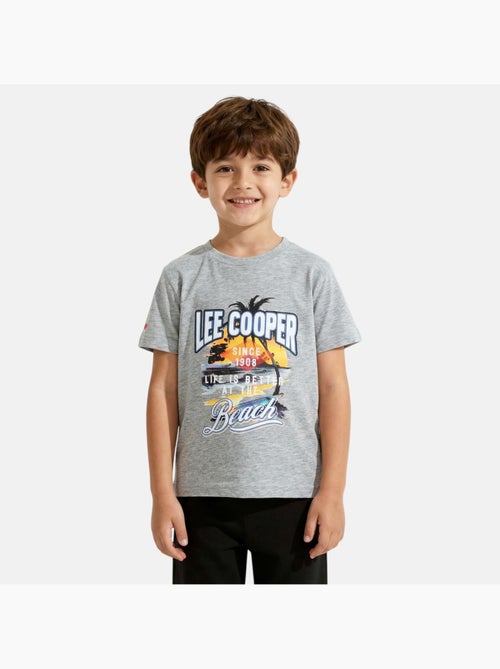 Lee Cooper - T-shirt manches courtes garçon avec motif plage - Kiabi