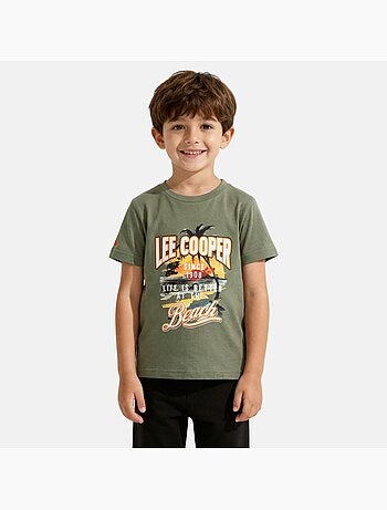Lee Cooper - T-shirt manches courtes garçon avec motif plage