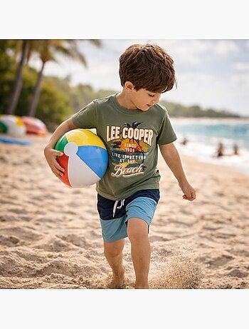 Lee Cooper - T-shirt manches courtes garçon avec motif plage