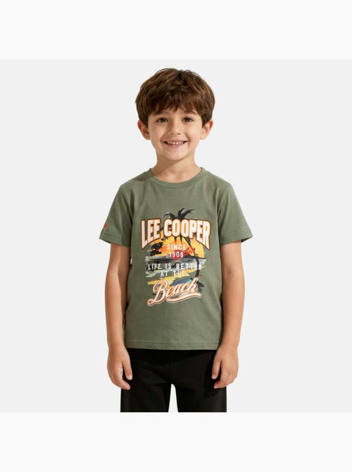 Lee Cooper - T-shirt manches courtes garçon avec motif plage - Kiabi