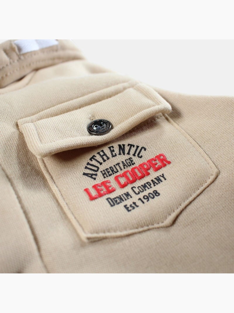 Lee Cooper - Veste sweat à capuche boutonnée garçon Ecru - Kiabi