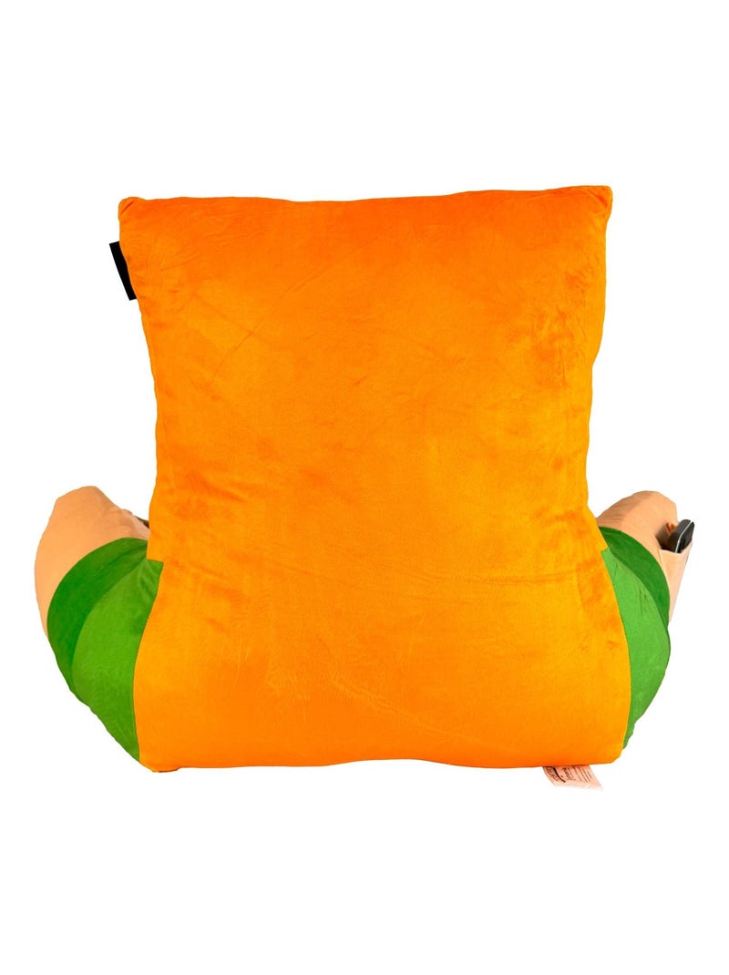 Leeskussen 'Alex' met hoge rugleuning en armleuningen 'Roba' - Minecraft Groen/Oranje - Kiabi