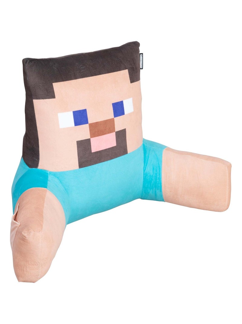 Leeskussen 'Steve' met hoge rugleuning en armleuningen 'Roba' - Minecraft Blauw Beige - Kiabi