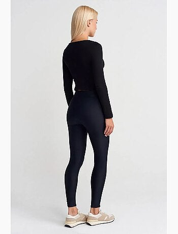 Legging à taille haute, jambe skinny et fermeture zippée dilvin