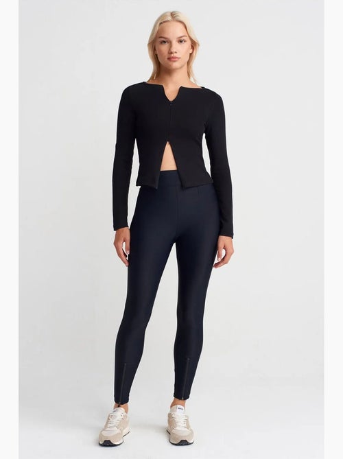 Legging à taille haute, jambe skinny et fermeture zippée dilvin - Kiabi Legging à taille haute, jambe skinny et fermeture zippée dilvin - Kiabi