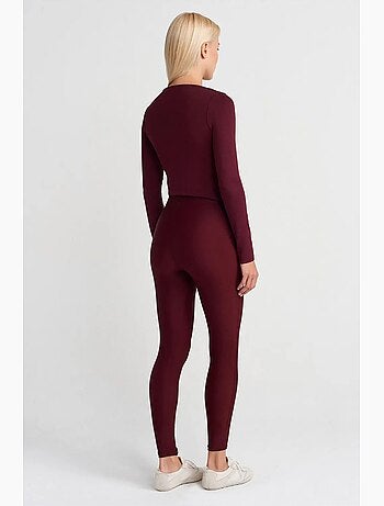 Legging à taille haute, jambe skinny et fermeture zippée dilvin