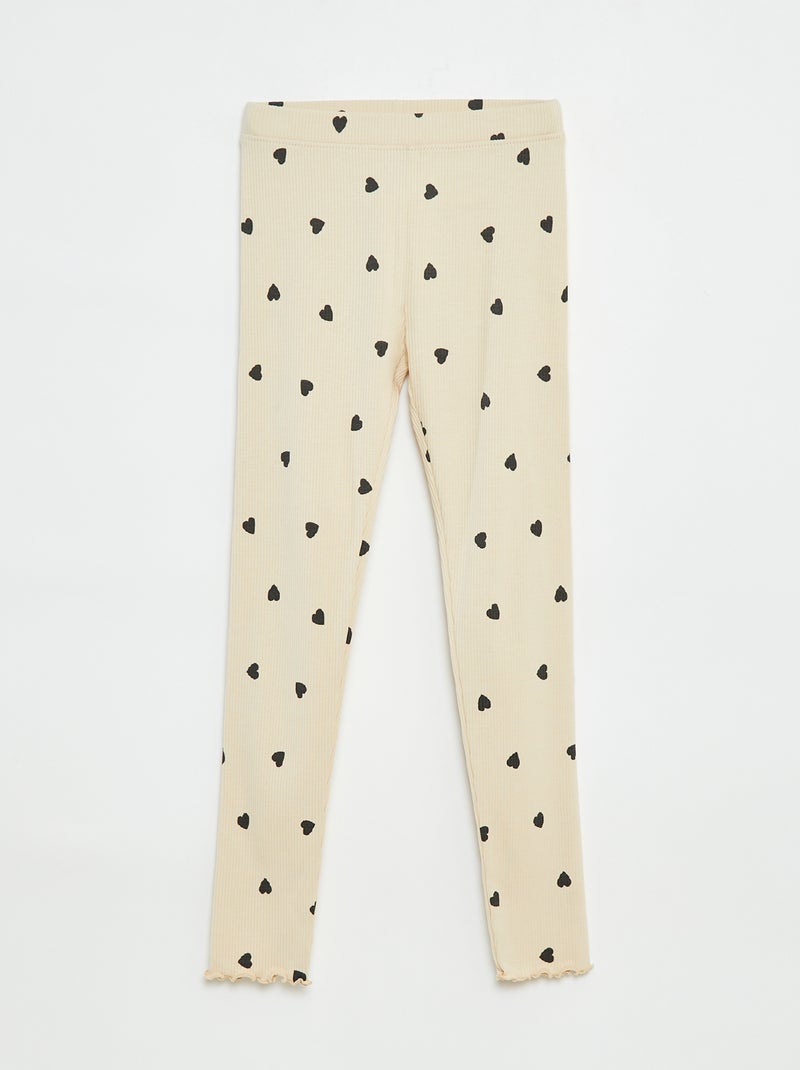 Legging côtelé à motif Beige - Kiabi