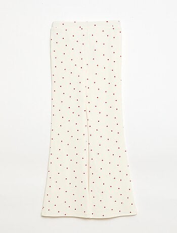 Legging côtelé à motif