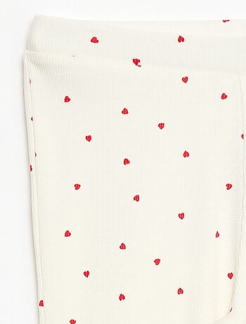 Legging côtelé à motif