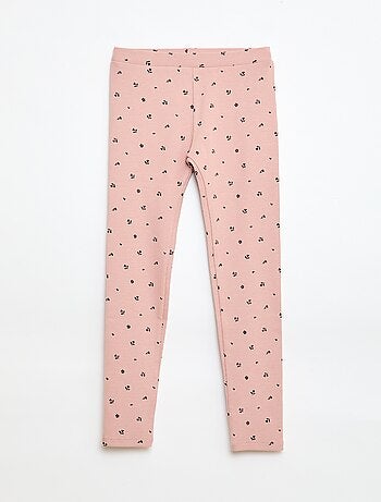 Legging côtelé à motif